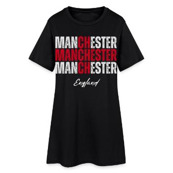 Manchester England, British Pride - Women’s T-Shirt Dress - black - Front