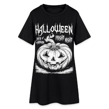 Halloween Jack O' Lantern Blanc Design - Robe T-shirt Femme - noir - Devant