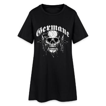 Crâne gothique croix impression germanique - Robe T-shirt Femme - noir - Devant