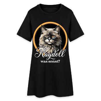 Ragdoll Chat Portrait Cercle - Robe T-shirt Femme - noir - Devant