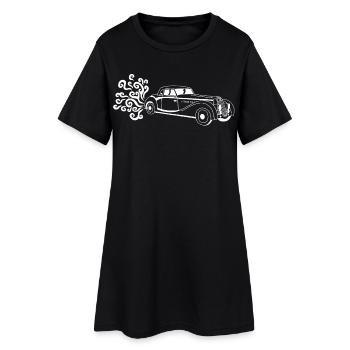 White vintage car - Women’s T-Shirt Dress - black - Front