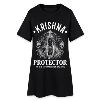Krishna – Indische Gottheit Design - Frauen T-Shirt-Kleid - Schwarz - Vorne