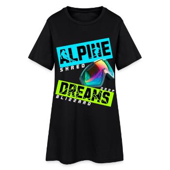 Rêves alpins | Conception de ski d’hiver - Robe T-shirt Femme - noir - Devant