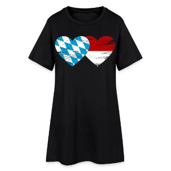 Cœur du drapeau Bavière Indonésie utilisé - Robe T-shirt Femme - noir - Devant