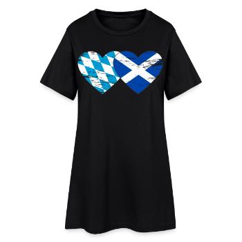 Bavière, Ecosse, drapeau, coeur utilisé - Robe T-shirt Femme - noir - Devant