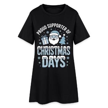 Stolz auf Weihnachtstage - Frauen T-Shirt-Kleid - Schwarz - Vorne