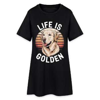 Life Is Golden Golden Retriever - Robe T-shirt Femme - noir - Devant