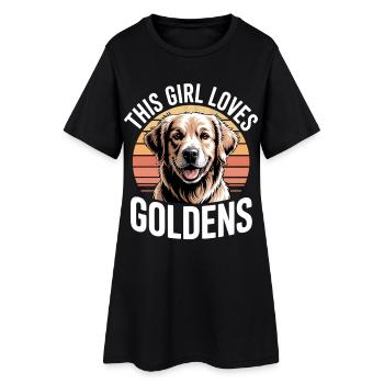 Cette fille aime les dorés - Robe T-shirt Femme - noir - Devant