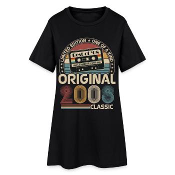 2008 Vintage Vintage Birthday Retro Gift - Women’s T-Shirt Dress - black - Front