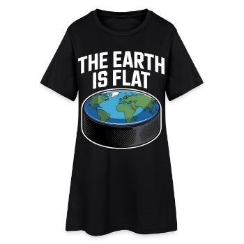 Eishockey Spruch Erde Scheibe Puck  - Frauen T-Shirt-Kleid - Schwarz - Vorne