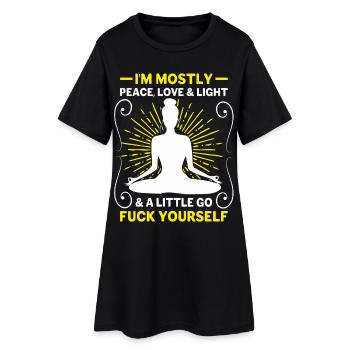 Je suis surtout la paix, l’amour et la lumière - Yoga Spirit - Robe T-shirt Femme - noir - Devant
