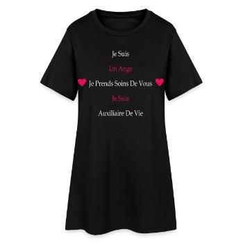Je Suis Un Ange, Je Suis Auxiliaire de Vie - Robe T-shirt Femme - noir - Devant