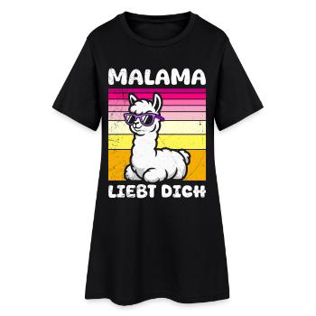 Soon to be mom MALAMA LOVES YOU Funny - Women’s T-Shirt Dress - black - Front