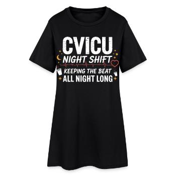 NachtSchicht Beat Herz - Robe T-shirt Femme - noir - Devant
