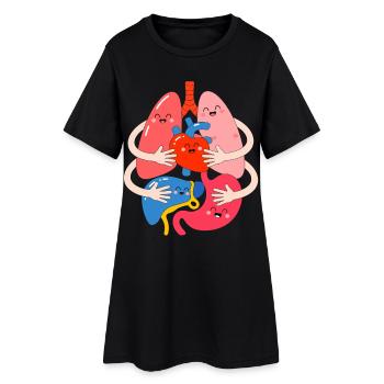 HerzLunge Team Hug - Women’s T-Shirt Dress - black - Front