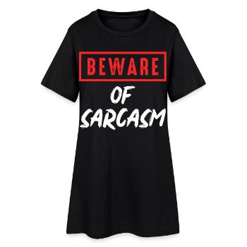 Attention au sarcasme - Robe T-shirt Femme - noir - Devant