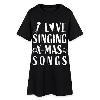 J’adore chanter Chansons de Noël - Noël Weihnachten - Robe T-shirt Femme - noir - Devant