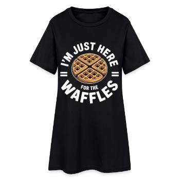 Waffle Love Funny Waffle Design - Women’s T-Shirt Dress - black - Front