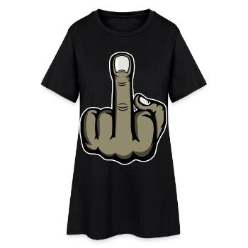 Autocollant graphique du majeur - Robe T-shirt Femme - noir - Devant