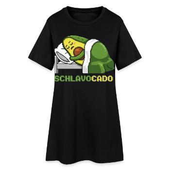 Schlavocado Avocado Schlafshirt Sleep Comfy Gesche - Frauen T-Shirt-Kleid - Schwarz - Vorne