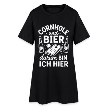 Cornhole et la bière - c’est pourquoi je suis ici - Robe T-shirt Femme - noir - Devant