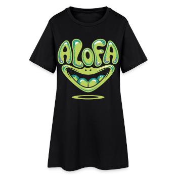 Chemise Alofa Cool Frog avec ambiance tropicale - Robe T-shirt Femme - noir - Devant