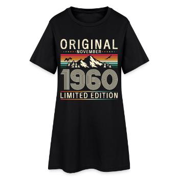 55ème Anniversaire Original Novembre Millésime 1960 - Robe T-shirt Femme - noir - Devant