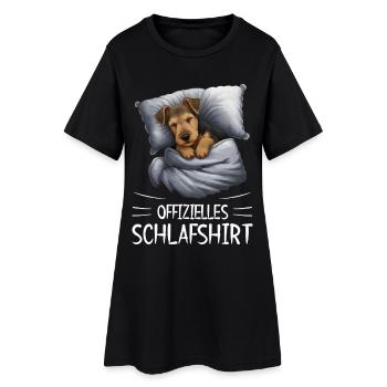Official Sleep Shirt Airedale Terrier Dog - Women’s T-Shirt Dress - black - Front