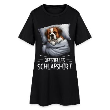 Chemise de nuit officielle pour chien St. Bernard - Robe T-shirt Femme - noir - Devant