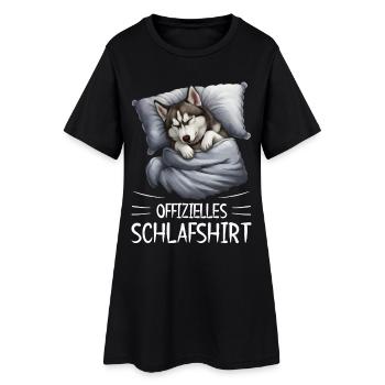 Chemise de nuit officielle pour chien Husky d’Alaska - Robe T-shirt Femme - noir - Devant