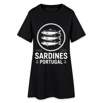 Sardines Portugal Cercle Nautique - Robe T-shirt Femme - noir - Devant