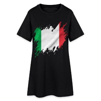 Drapeau italien, style déchiré - Robe T-shirt Femme - noir - Devant