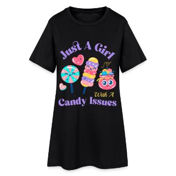 Mode gourmande pour les fans de bonbons - Robe T-shirt Femme - noir - Devant