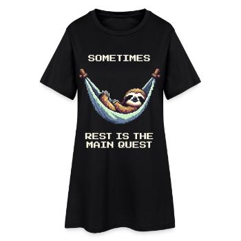 Parfois, le repos est la quête principale | Balance - Robe T-shirt Femme - noir - Devant