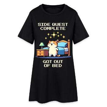 Quête secondaire terminée : Sortir du lit, accomplissement quotidien - Robe T-shirt Femme - noir - Devant