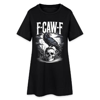 F-CAW-F Funny Raven Bird Noise Meme T-Shirt - Robe T-shirt Femme - noir - Devant