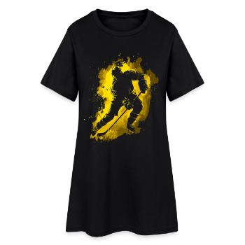 Eishockey Eishockeyspieler Mann - Frauen T-Shirt-Kleid - Schwarz - Vorne