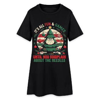 Christmas tree growers - Women’s T-Shirt Dress - black - Front
