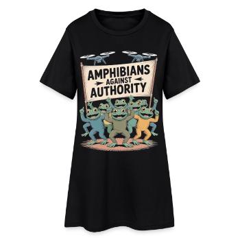 Amphibians Against Authority Portland - Women’s T-Shirt Dress - black - Front