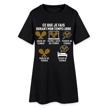 Play Tennis Tennis Fan Geschenk - Frauen T-Shirt-Kleid - Schwarz - Vorne