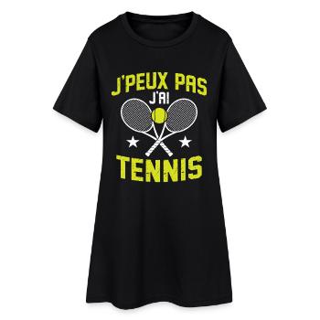 J'Peux pas j'ai Tennis Cadeau Tennis Homme Femme - Robe T-shirt Femme - noir - Devant