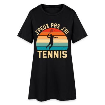 Ich kann nicht Ich habe Tennis Idee Tennisspieler - Frauen T-Shirt-Kleid - Schwarz - Vorne