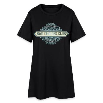Bad Choices Club – Faites de bonnes histoires rétro vintage - Robe T-shirt Femme - noir - Devant