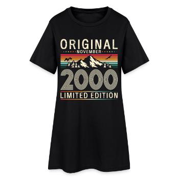 25. Geburtstag Original November Jahrgang 2000  - Frauen T-Shirt-Kleid - Schwarz - Vorne