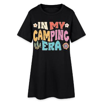 À l’époque du camping - Robe T-shirt Femme - noir - Devant