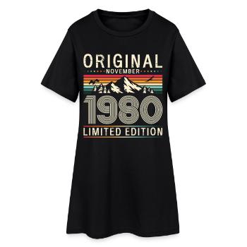 45ème Anniversaire Original Novembre Millésime 1980 - Robe T-shirt Femme - noir - Devant