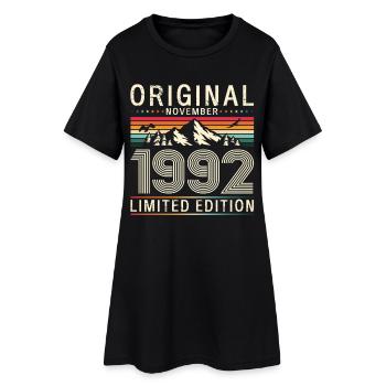 33rd Birthday Original November Vintage 1992 - Women’s T-Shirt Dress - black - Front