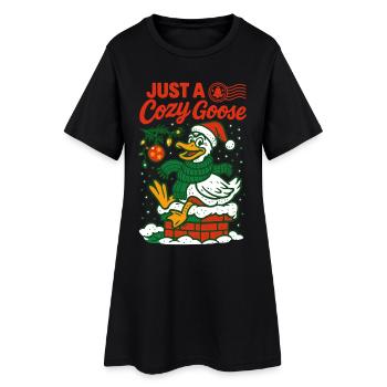 Noël juste des vacances douillettes pour le Père Noël de l’oie - Robe T-shirt Femme - noir - Devant