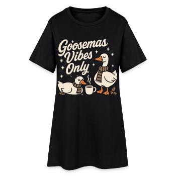 Goosemas Vibes uniquement Oie de Noël - Robe T-shirt Femme - noir - Devant