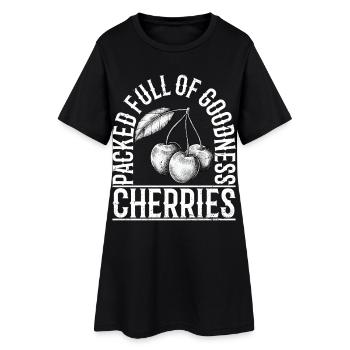 Rempli de cerises de qualité - Robe T-shirt Femme - noir - Devant